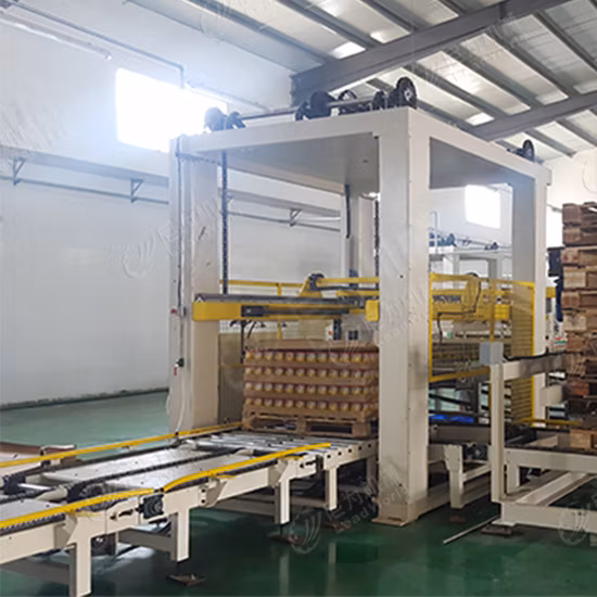 Автоматический укладчик на поддоны для заполненных жестяных банок/De