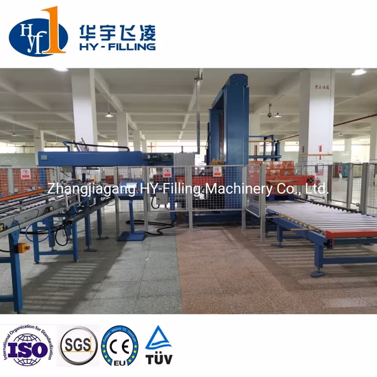 Автоматическая машина для укладки на поддоны коробок для бутылок с водой и пленочных упаковок на поддонах